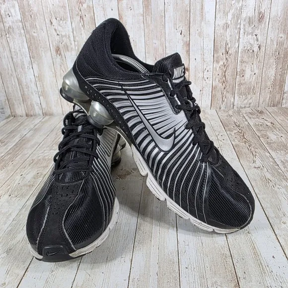 Nike Shox Zoom Running Shoes Athletic Cushioned Black Silver Men's 13