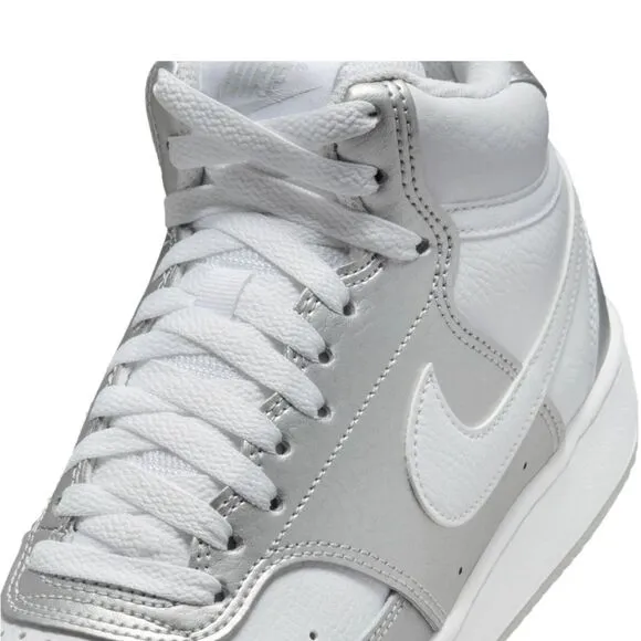 Nike Women's White and Silver Sneakers Size 8.5