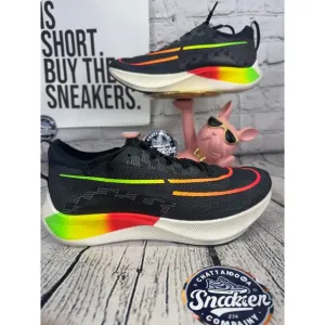 Nike Zoom Fly 4 Running Shoes Mens 12.5 Black Green Orange White Sneakers NEW