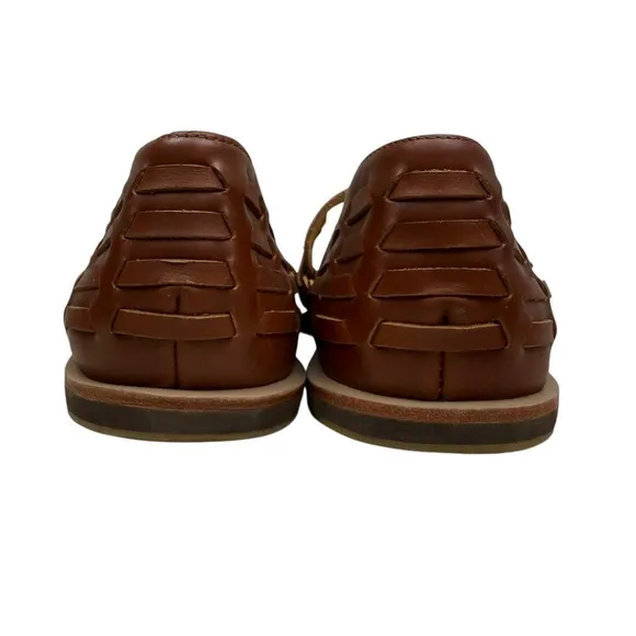 Nisolo Mens Huarache Sandals Woven Brandy Brown Leather Slip On Casual Size 12