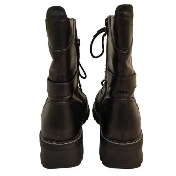 No Boundaries 10 Black Chunky Boots Platform 90s Y2K Military Combat Lace Up