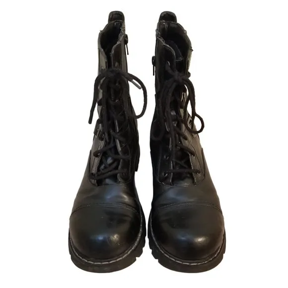 No Boundaries 10 Black Chunky Boots Platform 90s Y2K Military Combat Lace Up