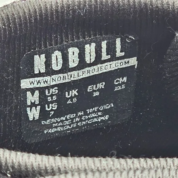 Nobull Black Oasis Canvas Mid Trainer Womens Size 7 Black Floral Sneaker Shoes