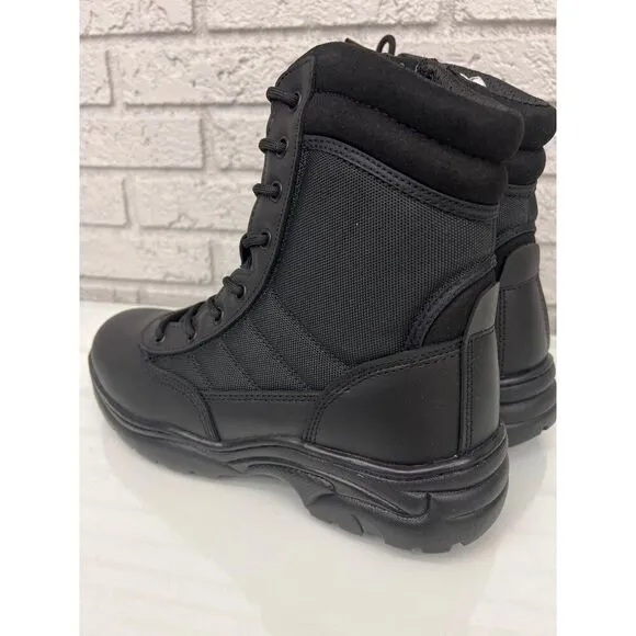 NortiV 8 Tropper Men Black Military Safety Boots Shirt Size 8.5