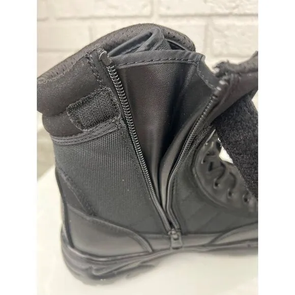NortiV 8 Tropper Men Black Military Safety Boots Shirt Size 8.5
