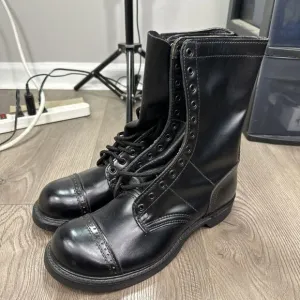 NOS HH Brand Double H 975 Military Combat Leather Jump Boots USA - Men’s 9 D