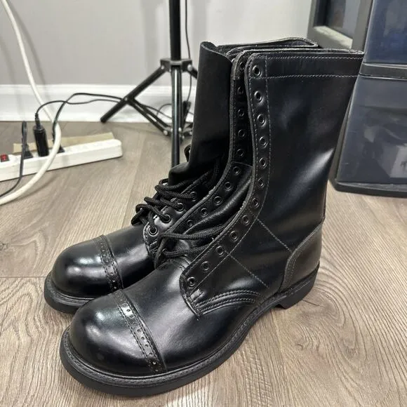 NOS HH Brand Double H 975 Military Combat Leather Jump Boots USA - Men’s 9 D