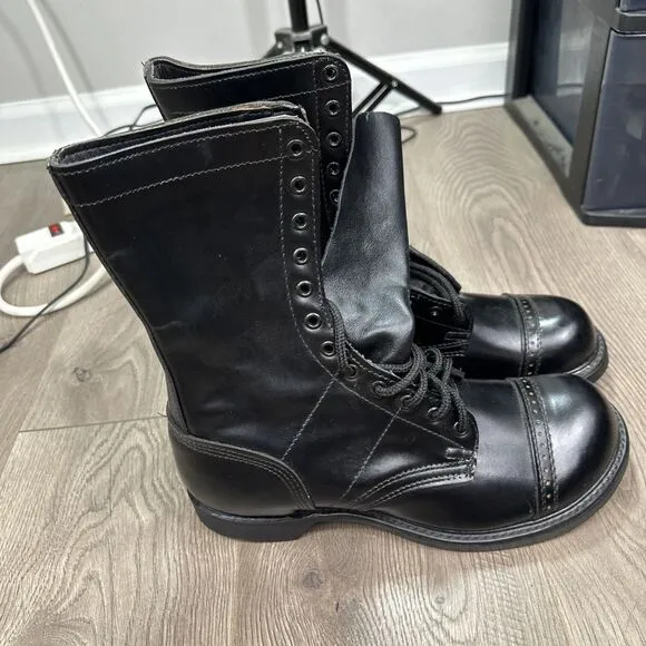 NOS HH Brand Double H 975 Military Combat Leather Jump Boots USA - Men’s 9 D