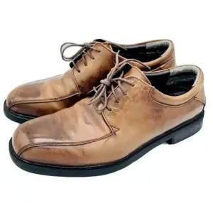 Nunn Bush Shoes Mens 10.5 M Brown Leather Gel Derby Lace Up Comfort Dress Shoe