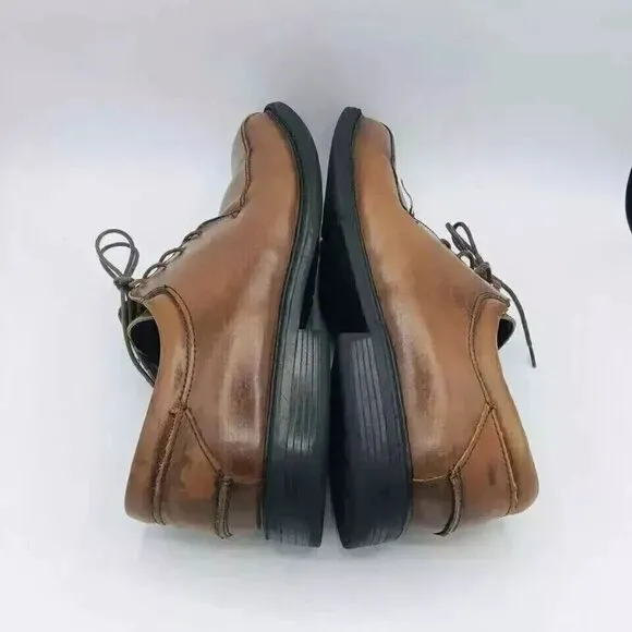 Nunn Bush Shoes Mens 10.5 M Brown Leather Gel Derby Lace Up Comfort Dress Shoe