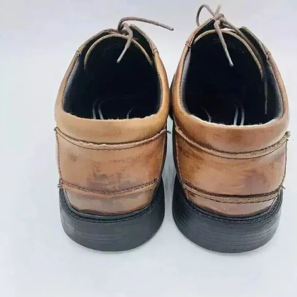Nunn Bush Shoes Mens 10.5 M Brown Leather Gel Derby Lace Up Comfort Dress Shoe