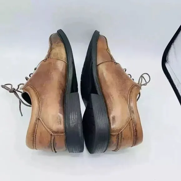 Nunn Bush Shoes Mens 10.5 M Brown Leather Gel Derby Lace Up Comfort Dress Shoe