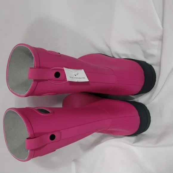 NWOB Bogs Big Kids Girls Pink Holly Jr Tall Rubber Rain Boots Size Youth 6