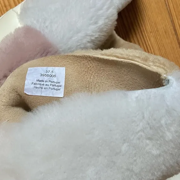 NWOB Free People HappyThoughts Fur Shearling Colorblock Boots First Frost 7.5