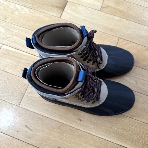 NWOB J. CREW Nordic high insulated Hiking Khaki Multi Duck Boots