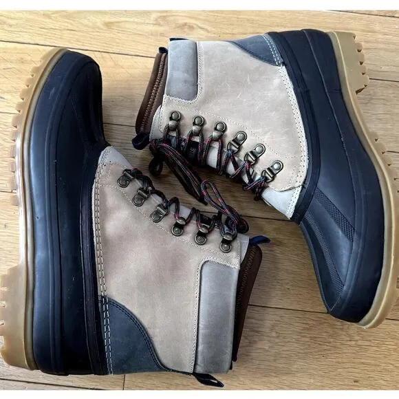 NWOB J. CREW Nordic high insulated Hiking Khaki Multi Duck Boots