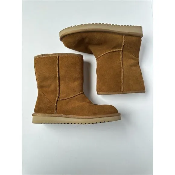 NWOB Koolaburra by UGG Brown Suede Short Boots with Fur Lining Size 7