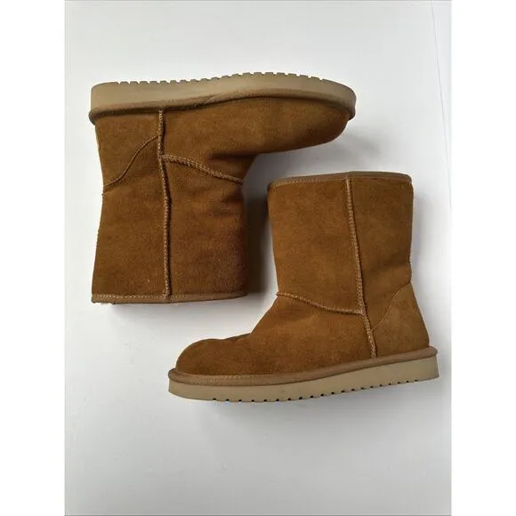 NWOB Koolaburra by UGG Brown Suede Short Boots with Fur Lining Size 7