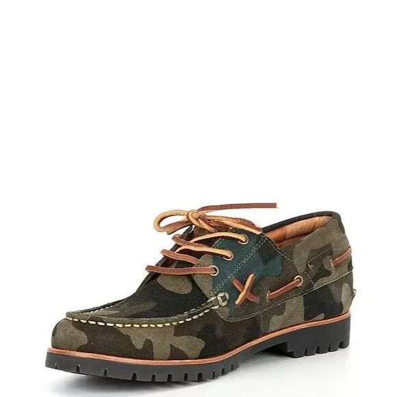 NWOB POLO RALPH LAUREN MEN'S shoes 11.5  Ranger Camo Suede Boat Shoes
