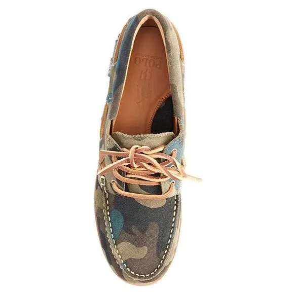 NWOB POLO RALPH LAUREN MEN'S shoes 11.5  Ranger Camo Suede Boat Shoes