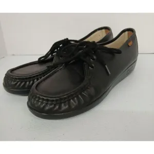 NWOB SAS Black Leather‎ Lace Up Comfort Walking Shoes Women's Size 9 S #
