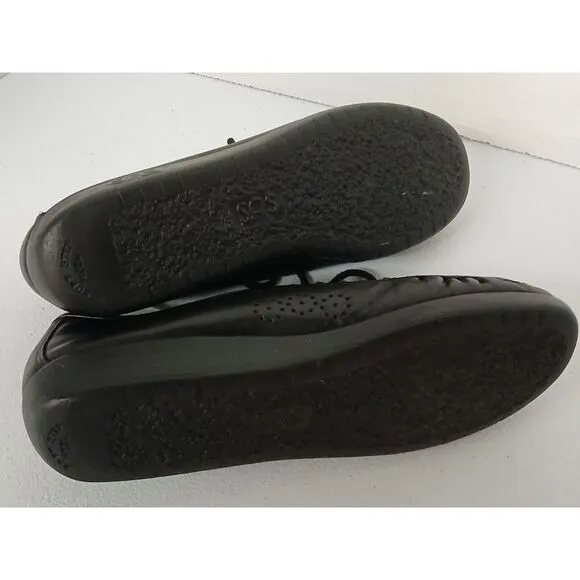 NWOB SAS Black Leather‎ Lace Up Comfort Walking Shoes Women's Size 9 S #