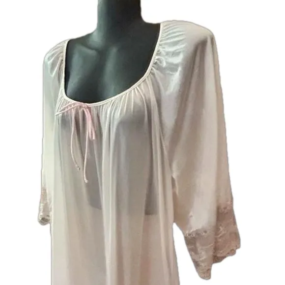 NWOT 3X Jenelle of California white long sleeve peignoir coquette gown