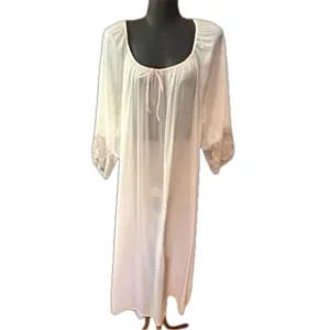 NWOT 3X Jenelle of California white long sleeve peignoir coquette gown