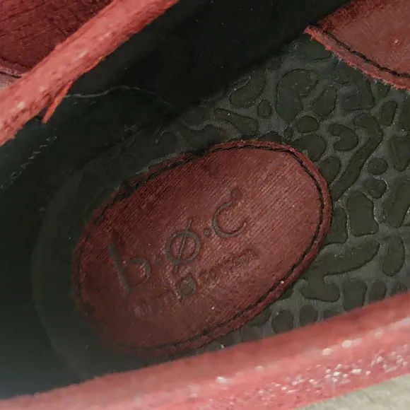NWOT! BOC Leather Red Slip-On Shoes