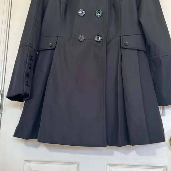 NWOT CK Women’s Black Spring Jacket Size Large Trench Coat Raincoat