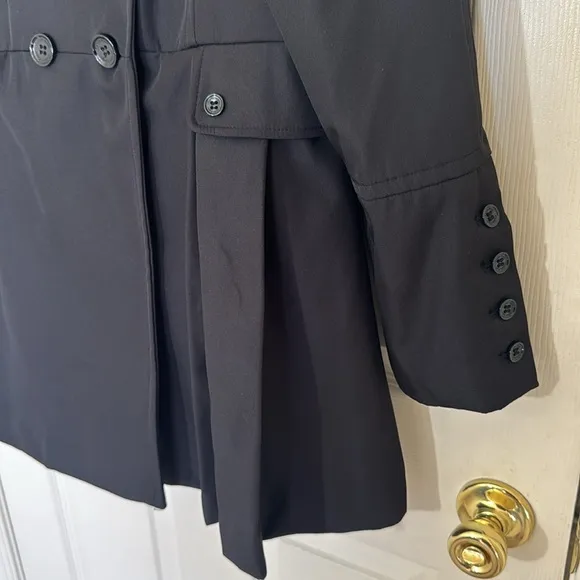 NWOT CK Women’s Black Spring Jacket Size Large Trench Coat Raincoat