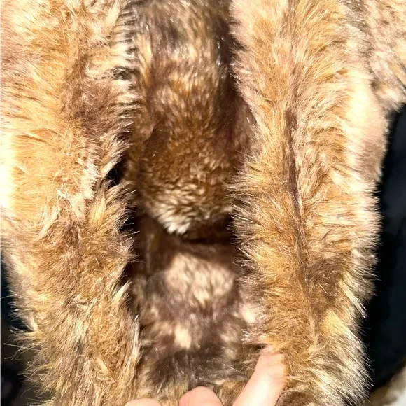 NWOT COLDWATER CREEK Black/Brown Faux Fur Coat Size 1XL 18