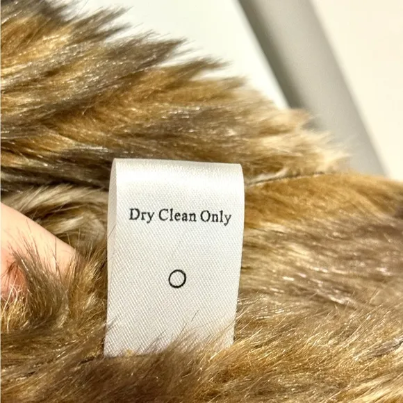 NWOT COLDWATER CREEK Black/Brown Faux Fur Coat Size 1XL 18