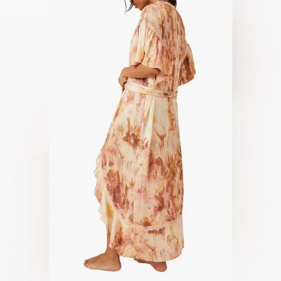 NWOT Free People Moonbeams Washed Robe in Sweet Combo