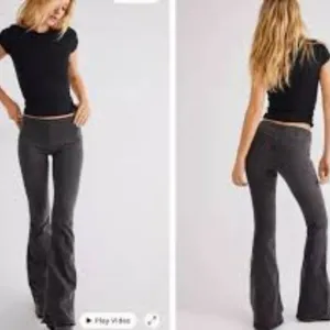 NWOT! Free People Penny Pull On Flare Denim Jeans Black