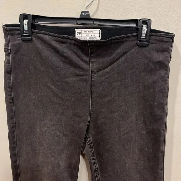 NWOT! Free People Penny Pull On Flare Denim Jeans Black