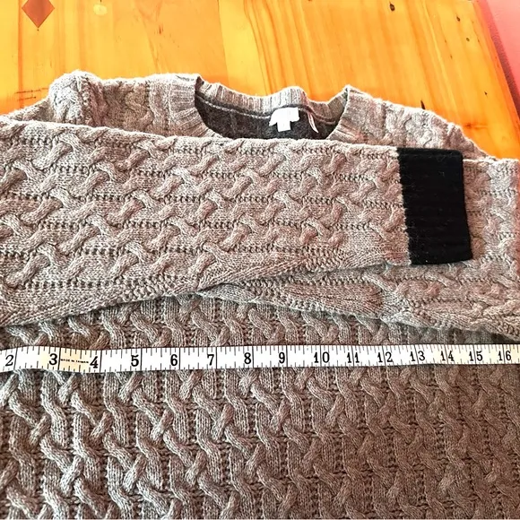 NWOT Grey color block Bela NYC cashmere/wool sweater