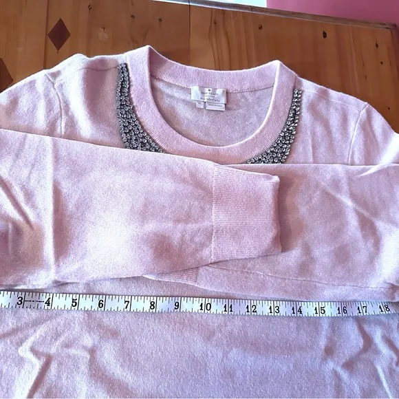 🩷NWOT Kate Spade Baby Pink Cashmere Blend 3/4 Sleeve Sweater, size XL