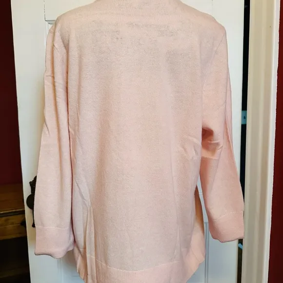 🩷NWOT Kate Spade Baby Pink Cashmere Blend 3/4 Sleeve Sweater, size XL