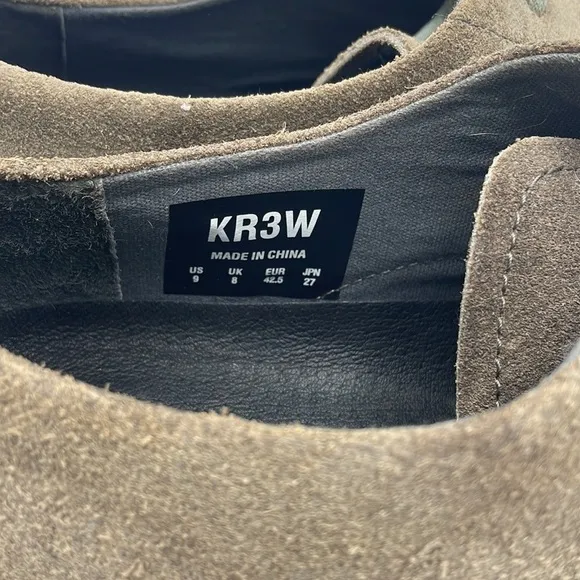 NWOT KR3W - MENS MCKINLEY GREY OILED SUEDE SHOES