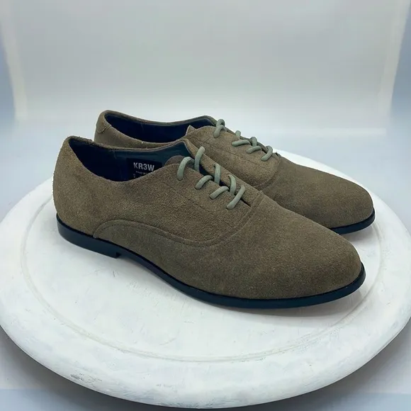 NWOT KR3W - MENS MCKINLEY GREY OILED SUEDE SHOES