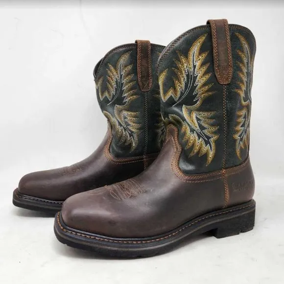 NWOT men's 8.5W Ariat Sierra steel toe safety work boots square toe 8.5 Wide