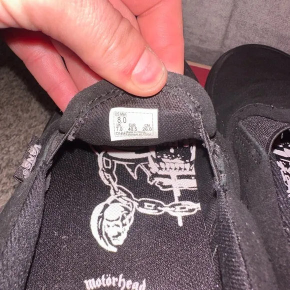 NWOT Vans Motörhead Black Slip-On Shoes size 8