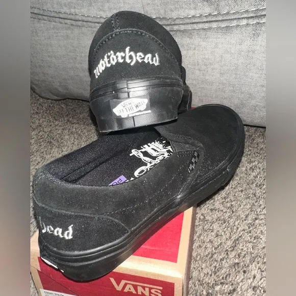 NWOT Vans Motörhead Black Slip-On Shoes size 8