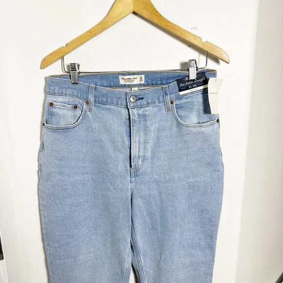 NWT Abercrombie &amp; Fitch The Ankle Straight Ultra High Rise Jeans sz 31/12s
