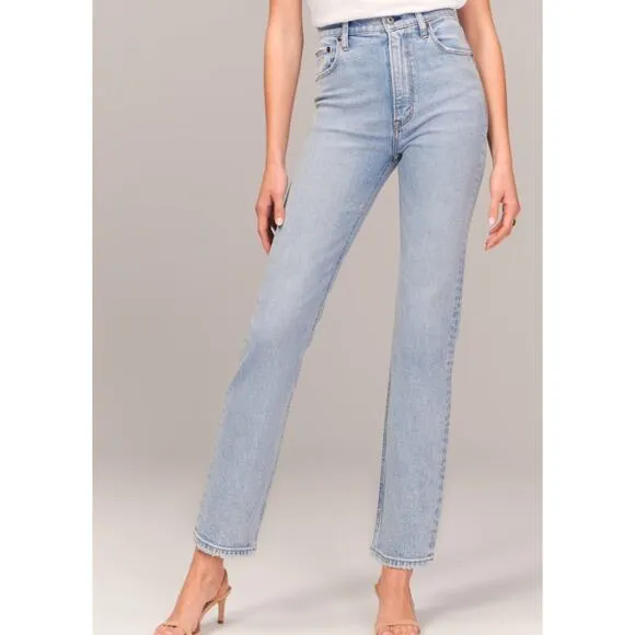 NWT Abercrombie &amp; Fitch The Ankle Straight Ultra High Rise Jeans sz 31/12s