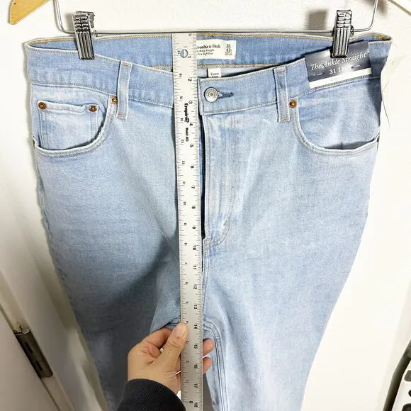 NWT Abercrombie &amp; Fitch The Ankle Straight Ultra High Rise Jeans sz 31/12s