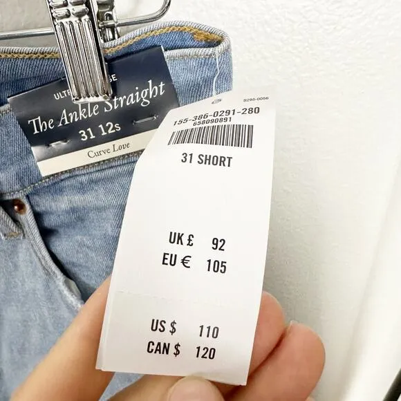 NWT Abercrombie &amp; Fitch The Ankle Straight Ultra High Rise Jeans sz 31/12s