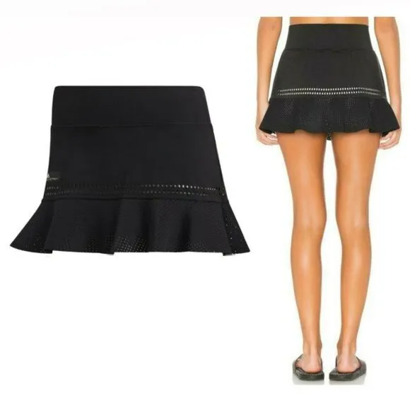 NWT Adidas Stella McCartney Tennis Skirt Skort Black w/ shorts XS