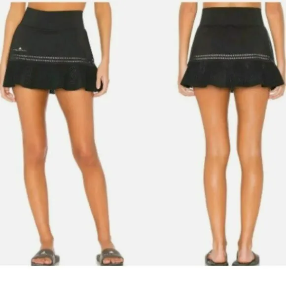 NWT Adidas Stella McCartney Tennis Skirt Skort Black w/ shorts XS